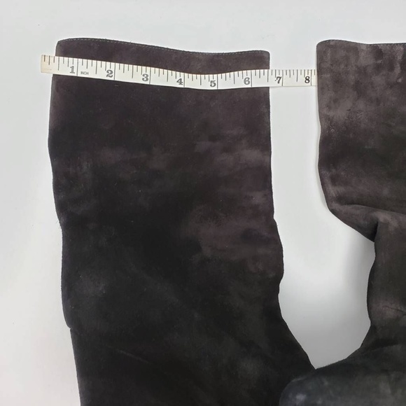 Jil Sander Platform Suede Wedge Boot Black Mid Calf Size EUR 39 - Picture 4 of 12